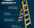 Werner LeanSafe X3 Fibreglass 3 in 1 Stepladder 75071